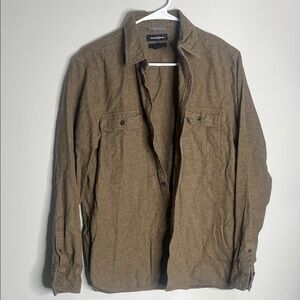 Treasure & Bond Men's Brown Lightweight Button-Front Shirt Jacket